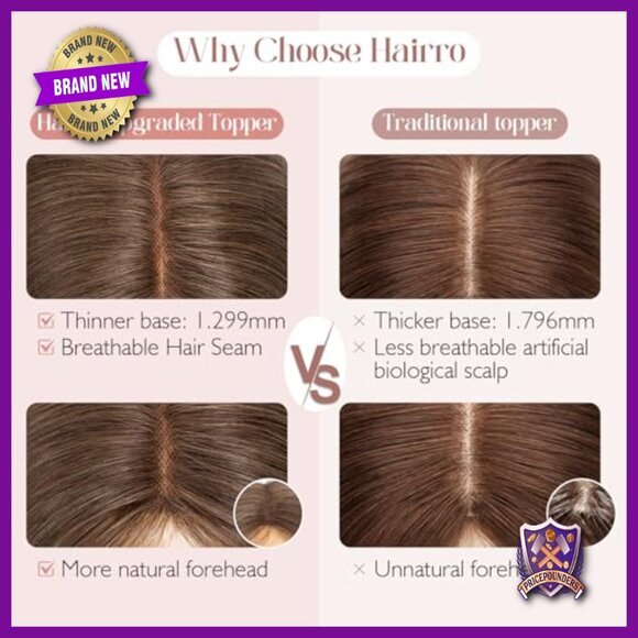 Human Hair Topper Silk Base 3.94x4.72 Inches for Thinning Hair - Picture 5 of 6